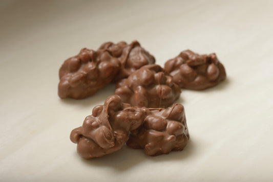 Sugar-Free Milk Chocolate Peanut Clusters - Handcrafted with Spanish peanuts and premium sugar-free chocolate.