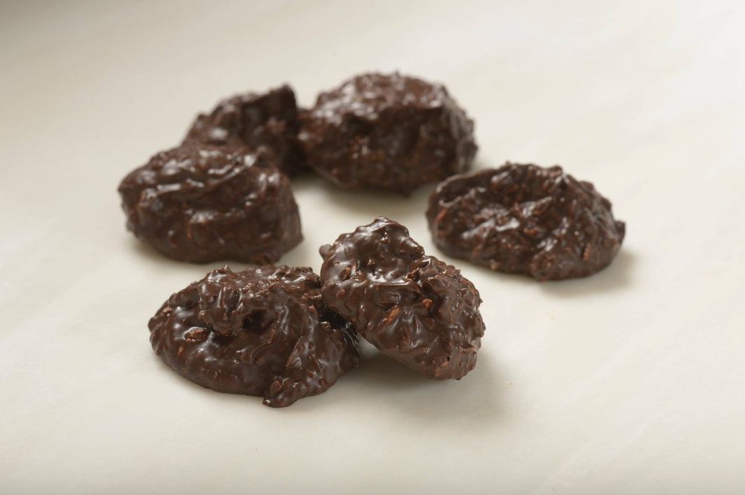 72% Dark Chocolate Coconut Clusters - Handmade | Mueller Chocolate Co.