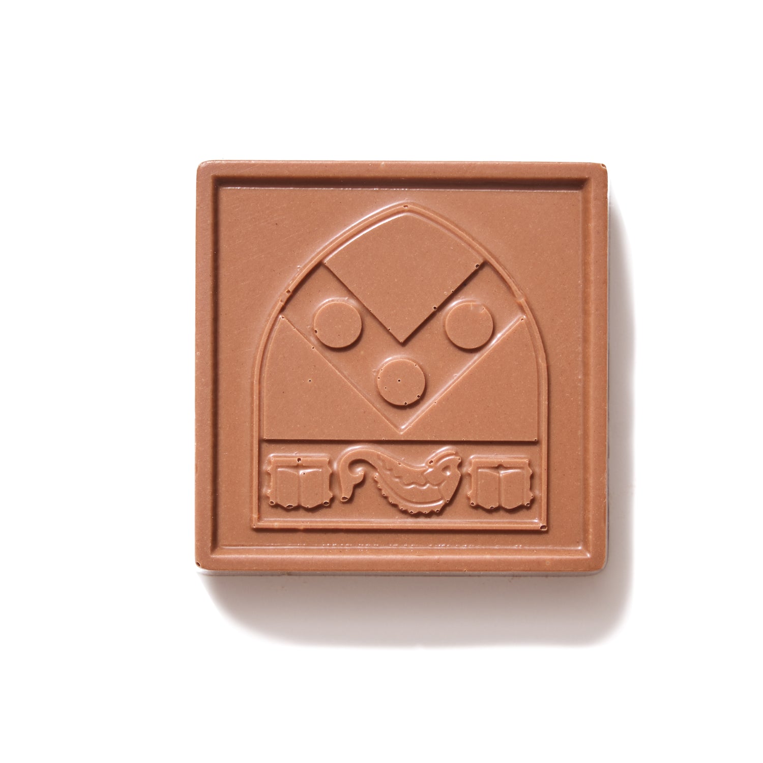 University of Pennsylvania custom molded chocolate square in milk chocolate with embossed university emblem.
