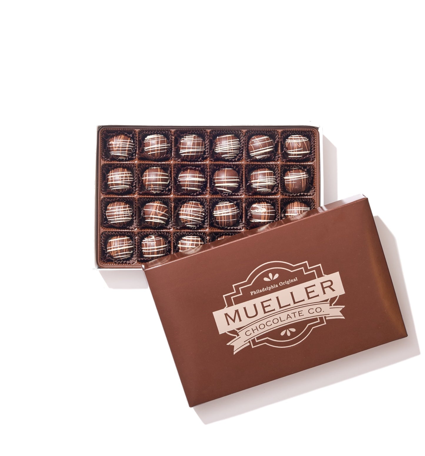 Dark Chocolate Caramel Truffle Gift Box – 24 Piece - Handmade Chocolate | Mueller Chocolate Co.