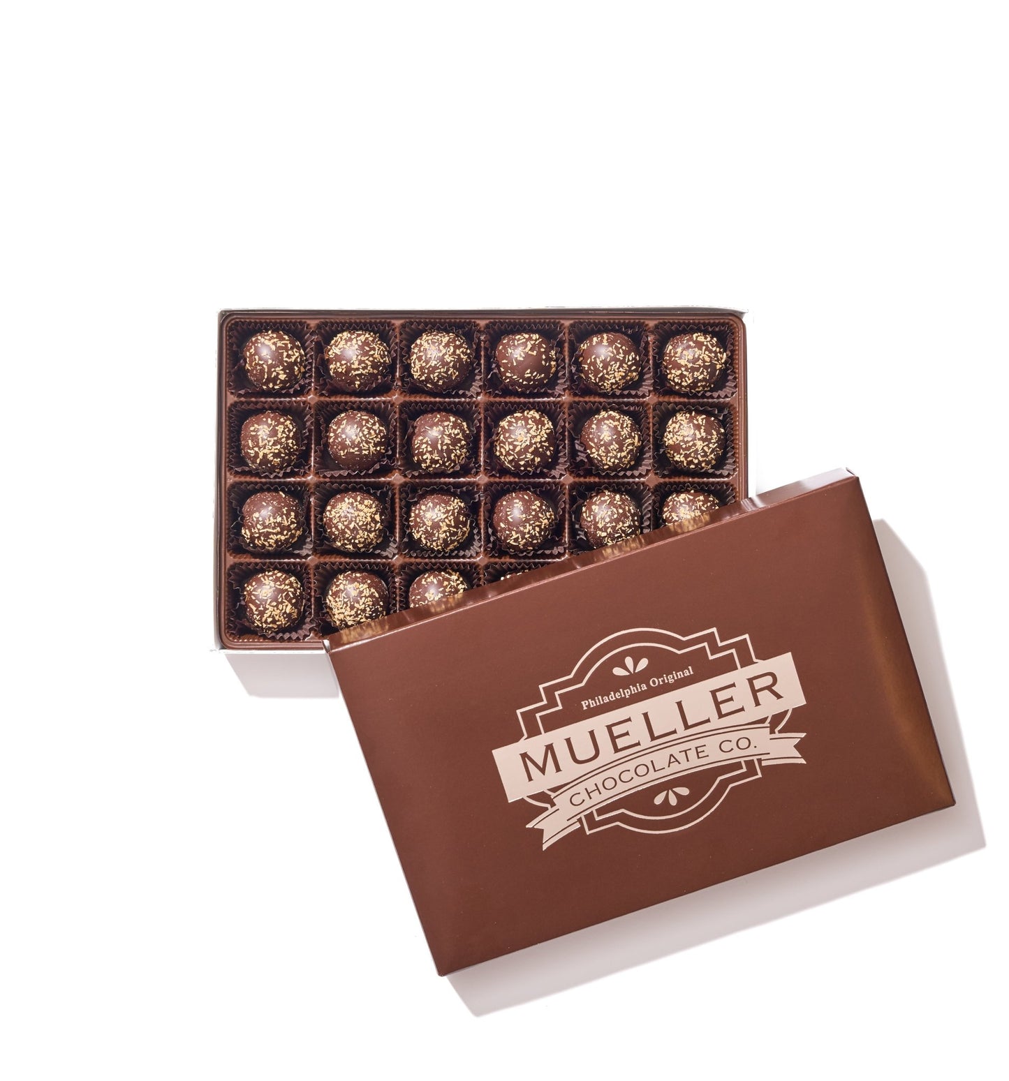 Dark Chocolate Coconut Truffle Gift Box – 24 Piece - Handmade Chocolate | Mueller Chocolate Co.