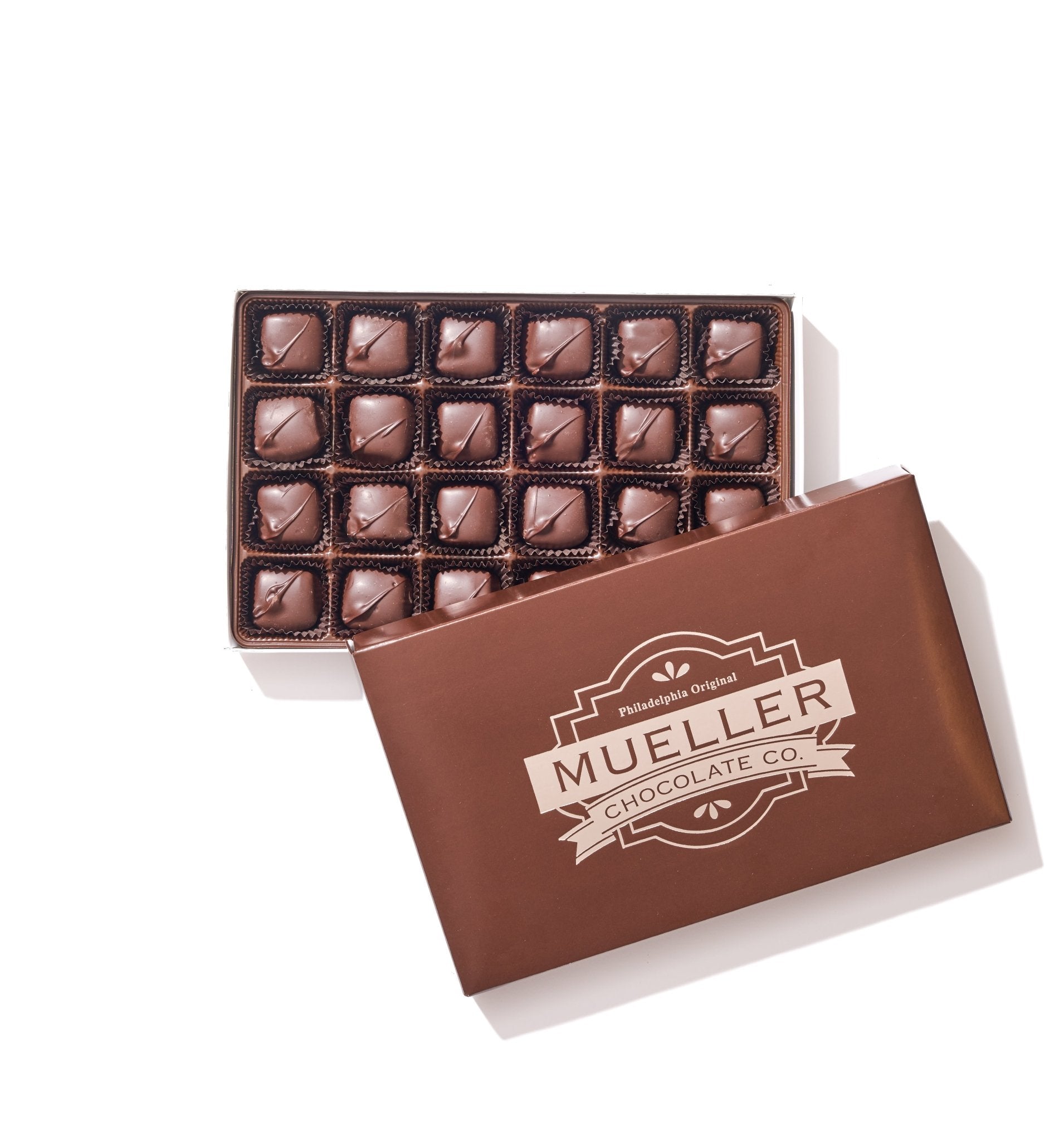 Dark Chocolate Covered Caramels Box 24pc - Handmade Chocolate | Mueller Chocolate Co.