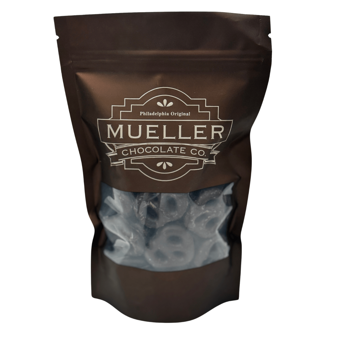 Dark Chocolate Covered Mini Pretzels 1/2 LB Bag - Handmade Chocolate | Mueller Chocolate Co.