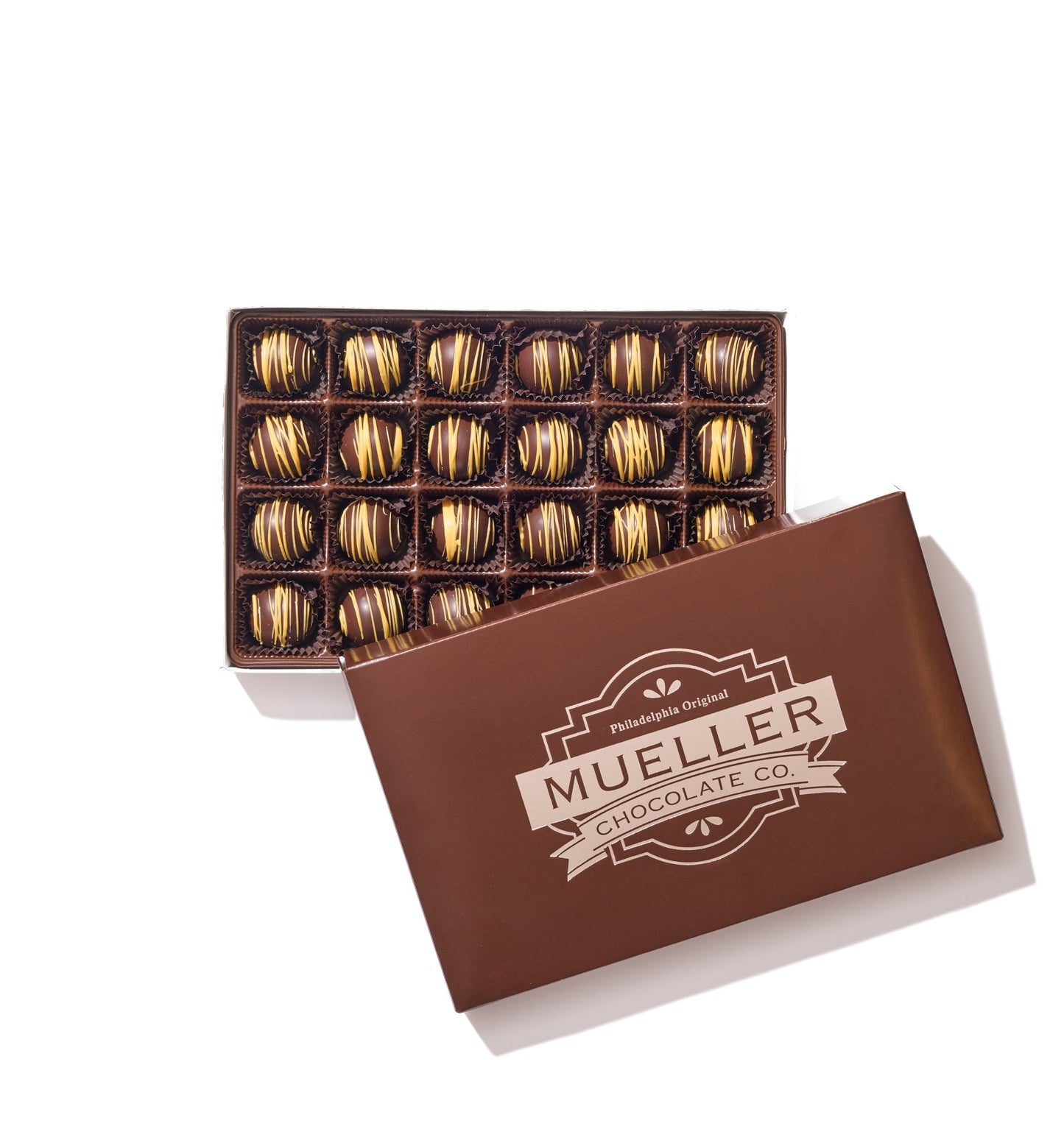 Dark Chocolate Hazelnut Truffle Gift Box – 24 Piece - Handmade Chocolate | Mueller Chocolate Co.