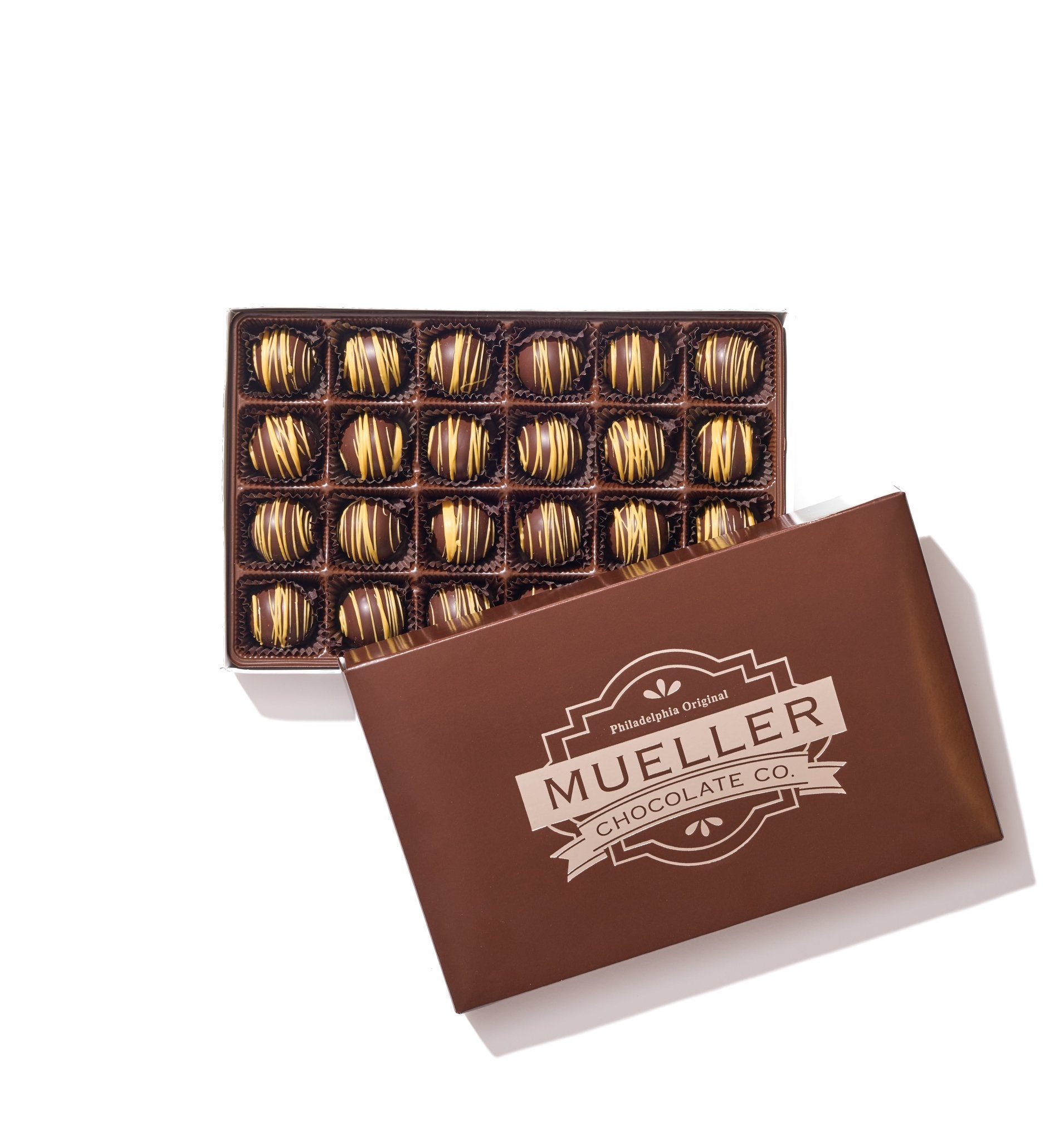 Dark Chocolate Hazelnut Truffle Gift Box – 24 Piece - Handmade Chocolate | Mueller Chocolate Co.
