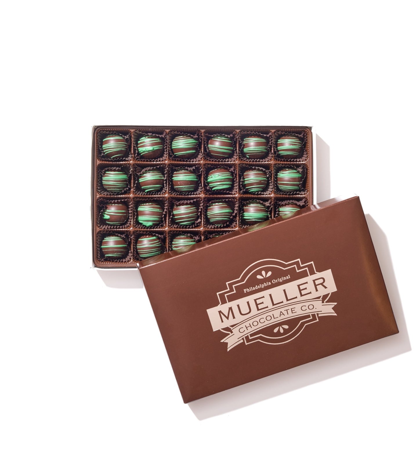 Dark Chocolate Irish Cream Truffle Gift Box – 24 Piece - Handmade Chocolate | Mueller Chocolate Co.