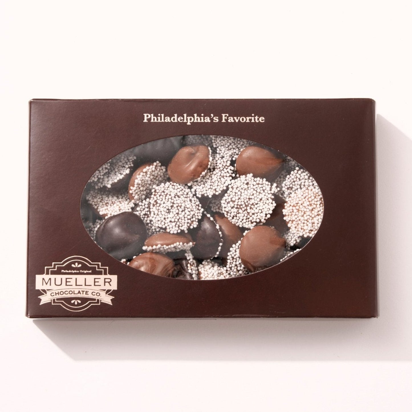 Milk and Dark Chocolate Nonpareils Gift Box - Handmade | Mueller Chocolate Co.