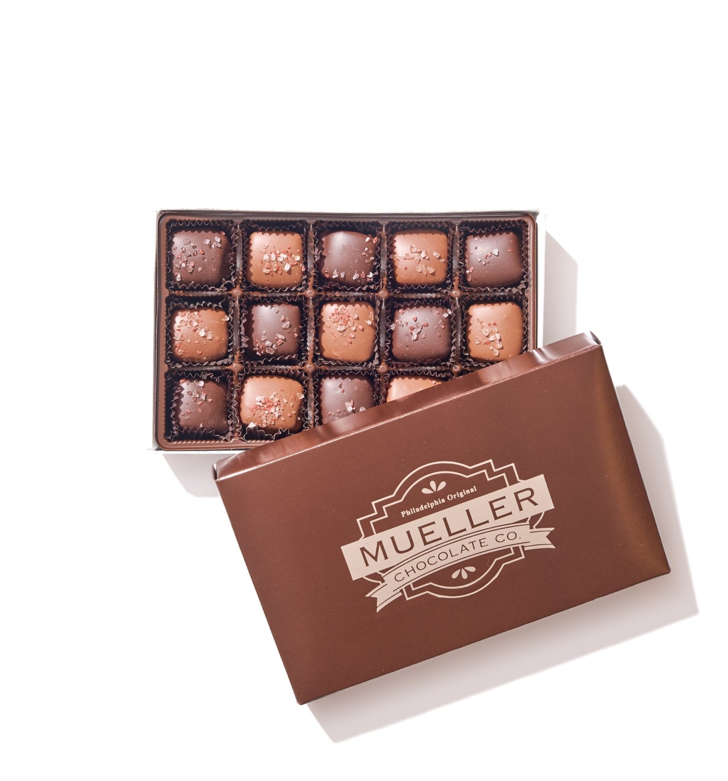 Milk and Dark Sea Salt Caramel - 15 Piece Gift Box - Handmade Gift Box | Mueller Chocolate Co.
