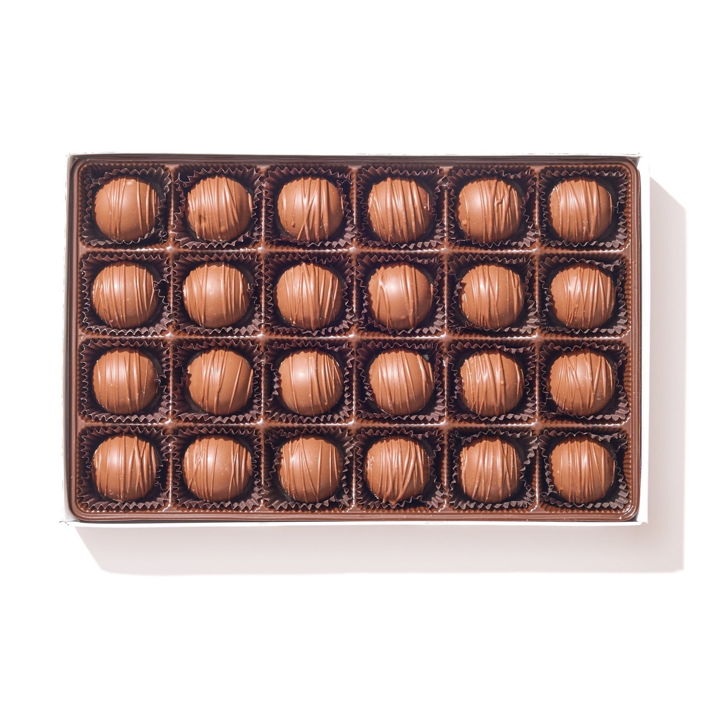 Milk Chocolate Champagne Truffle Gift Box – 24 Piece - Handmade Chocolate | Mueller Chocolate Co.