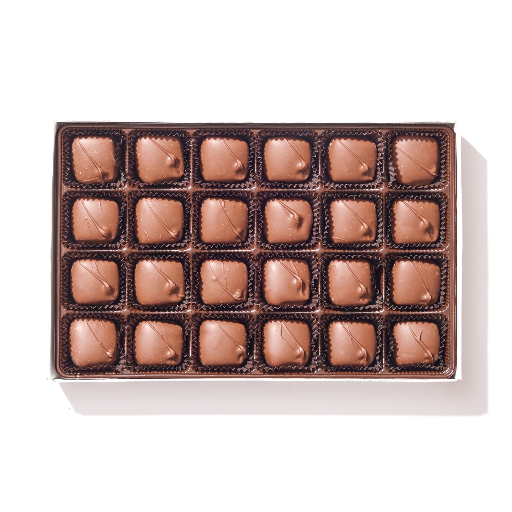 Milk Chocolate Covered Caramels Box 24pc - Handmade Chocolate | Mueller Chocolate Co.