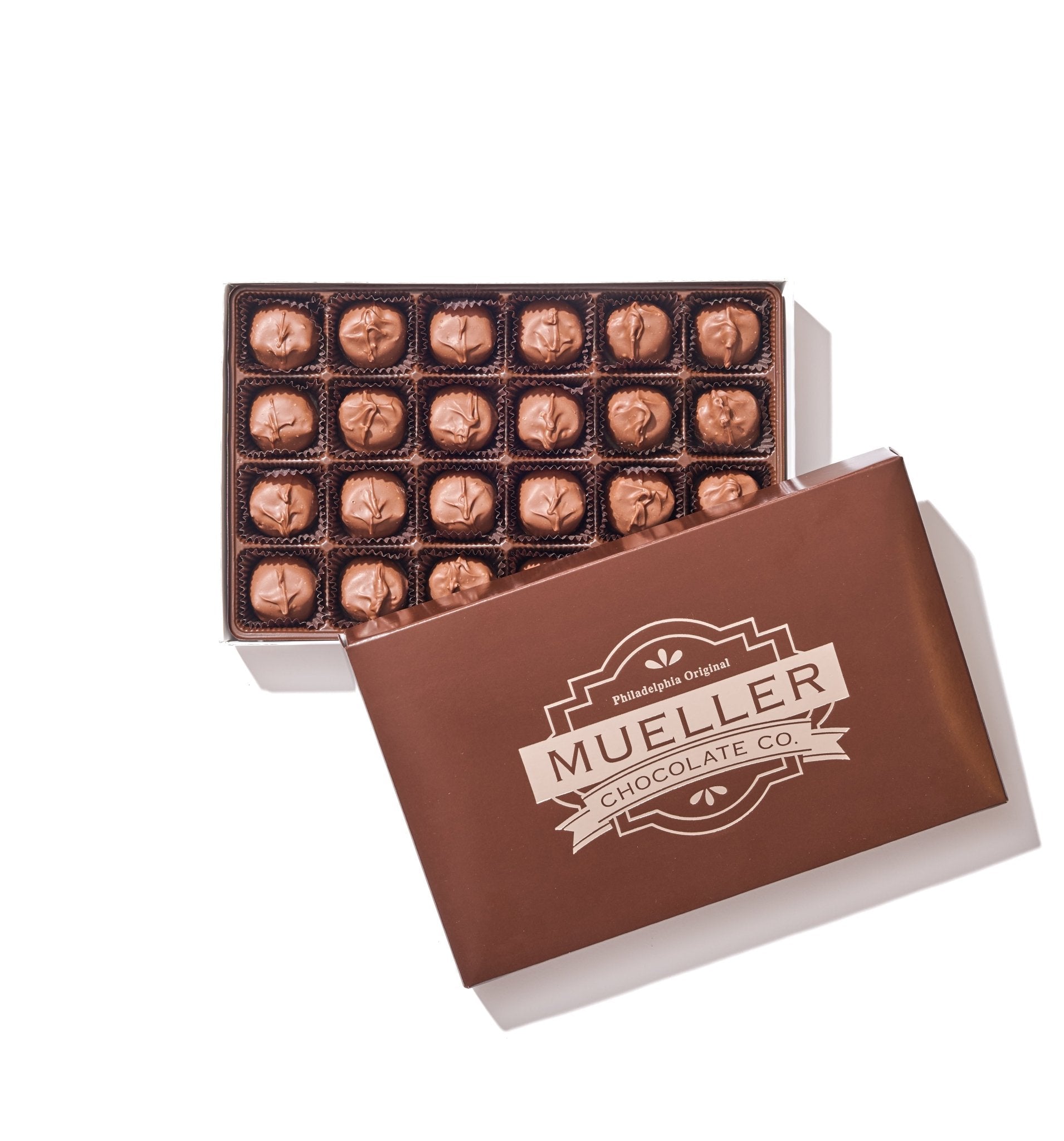 Milk Chocolate Vanilla Buttercreams Gift Box – 24 Piece - Handmade Chocolate | Mueller Chocolate Co.