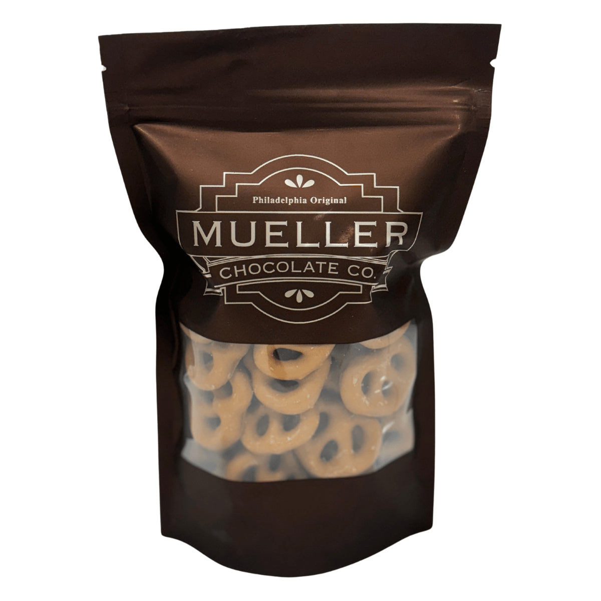 Bag of peanut butter chocolate covered mini pretzels