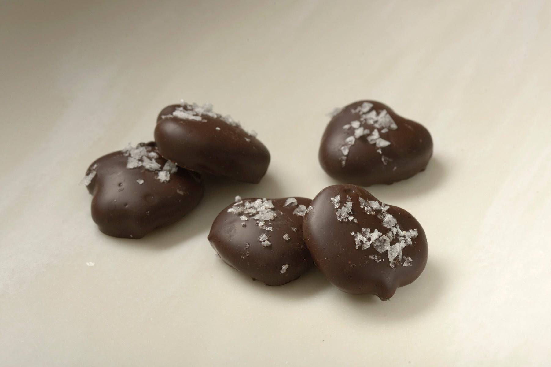 Sea Salt Caramel Milk & Dark Chocolate Mini Pretzels - Handmade Chocolate | Mueller Chocolate Co.