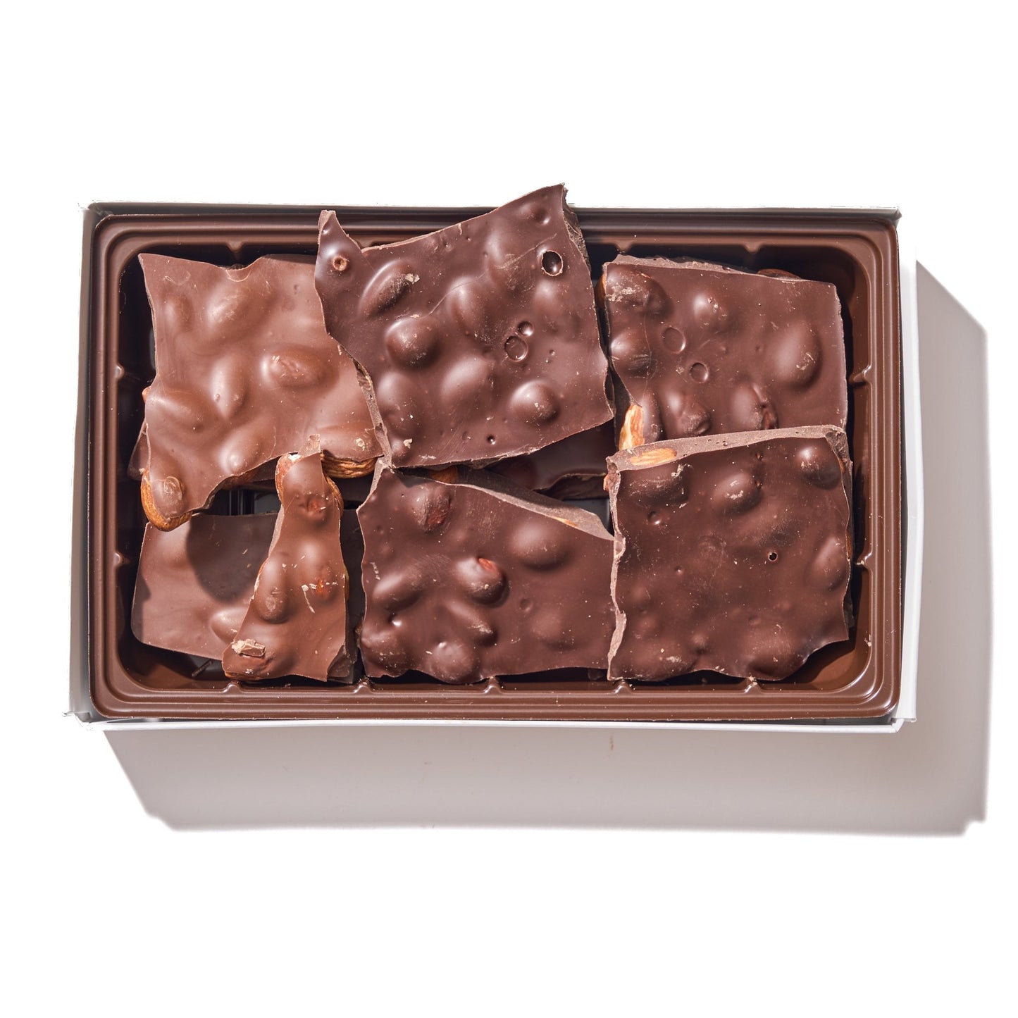 Sugar - Free Milk & Dark Chocolate Almond Bark – 1/2 Pound Box - Handmade | Mueller Chocolate Co.