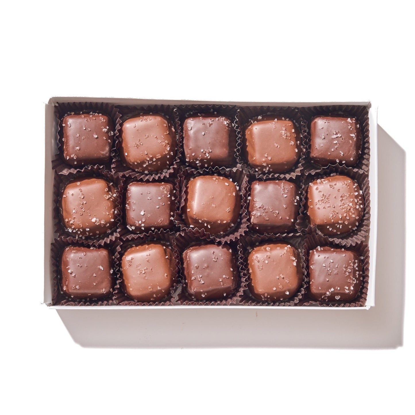 Sugar - Free Milk & Dark Chocolate Sea Salt Caramels – 15 Piece Gift Box - Handmade | Mueller Chocolate Co.