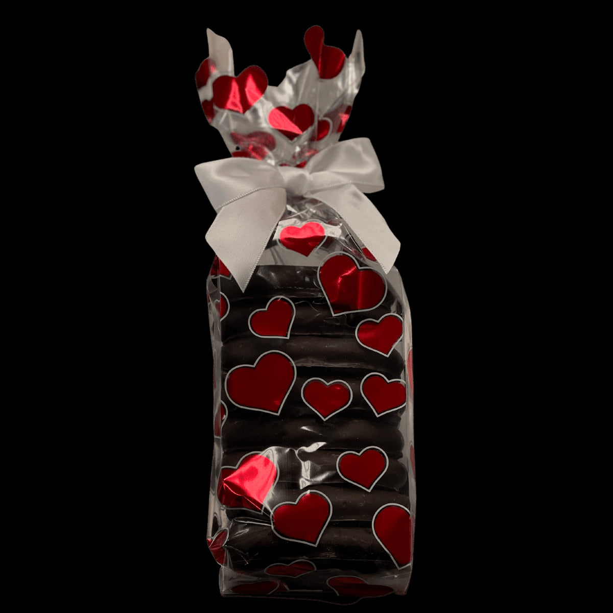 Valentine Milk and Dark Chocolate Pretzel Heart Bag - Handmade Chocolate | Mueller Chocolate Co.