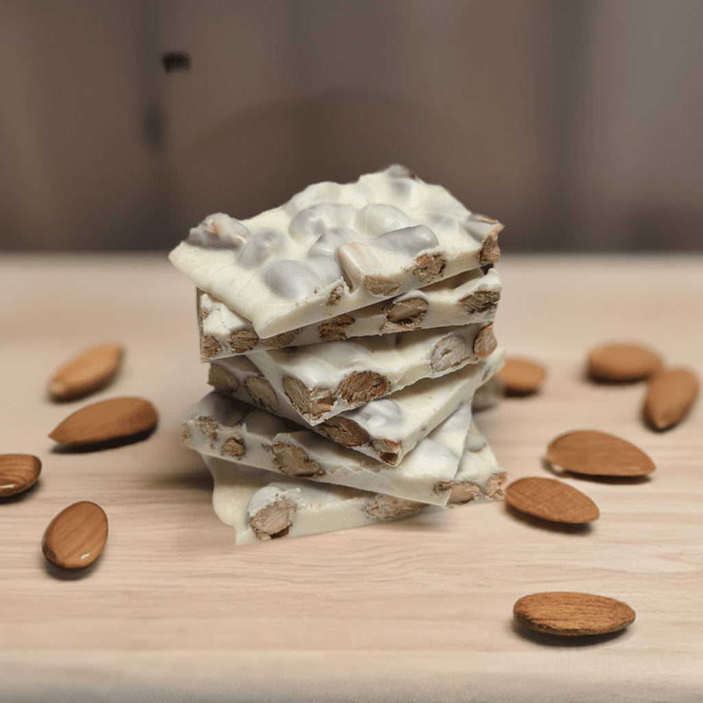 White Chocolate Almond Bark - Handmade | Mueller Chocolate Co.