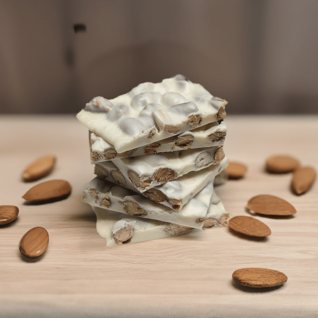 White Chocolate Almond Bark - Handmade | Mueller Chocolate Co.