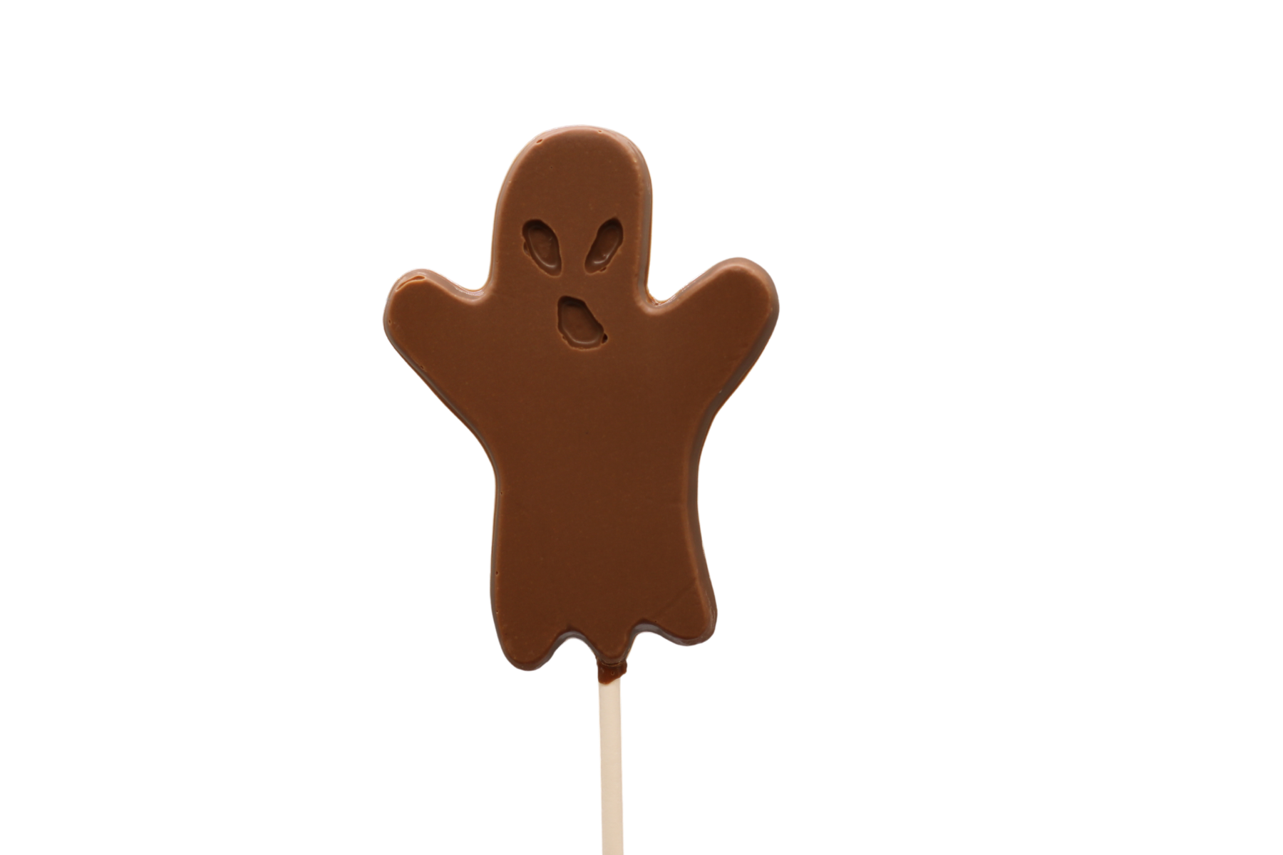 Halloween Treat: Classic Milk Chocolate Ghost Lollipop - A sweet and spooky delight for festive fun!