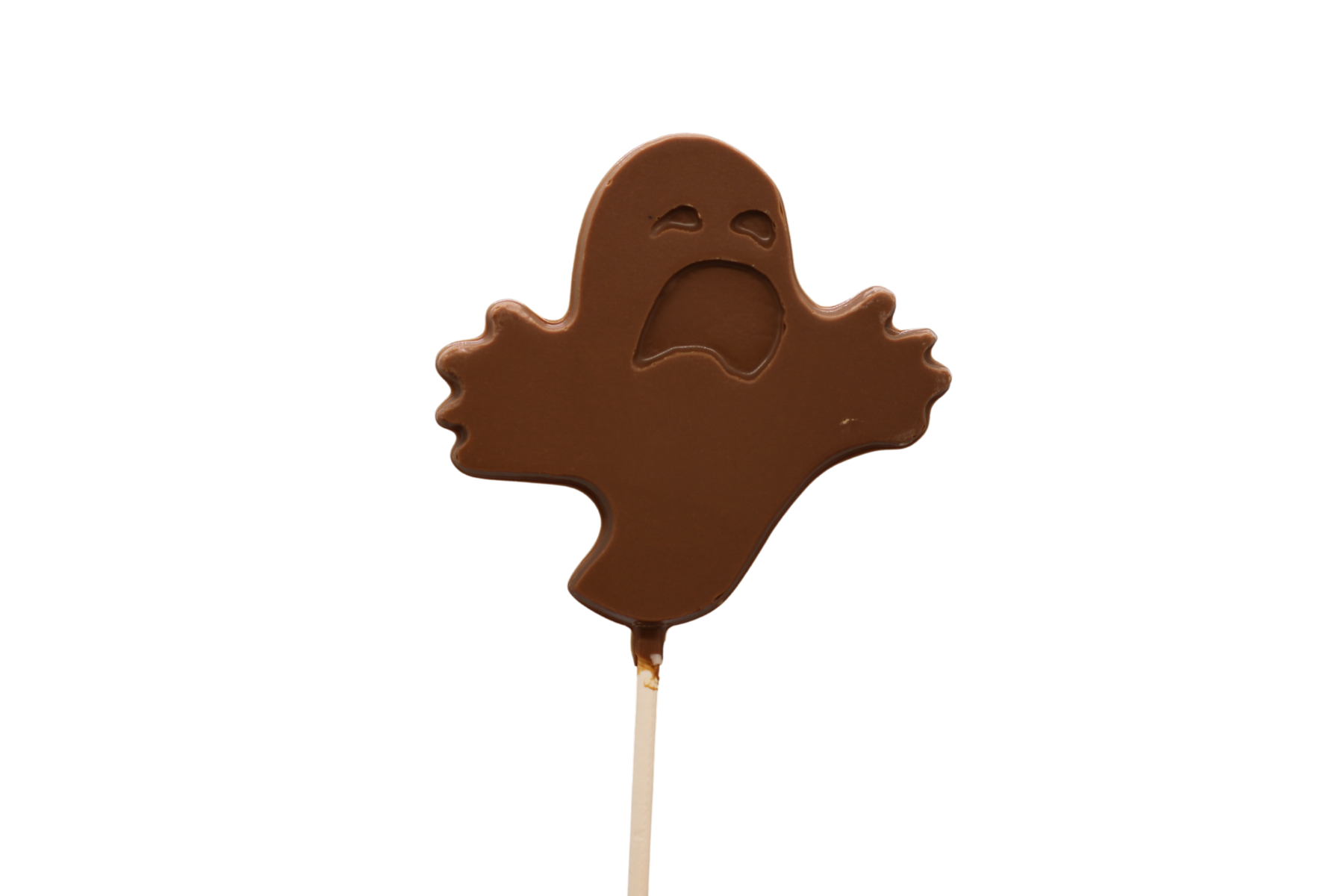 Halloween-Themed Milk Chocolate Pop with Ghost Silhouette - The perfect party favor for a spooky and sweet celebration!