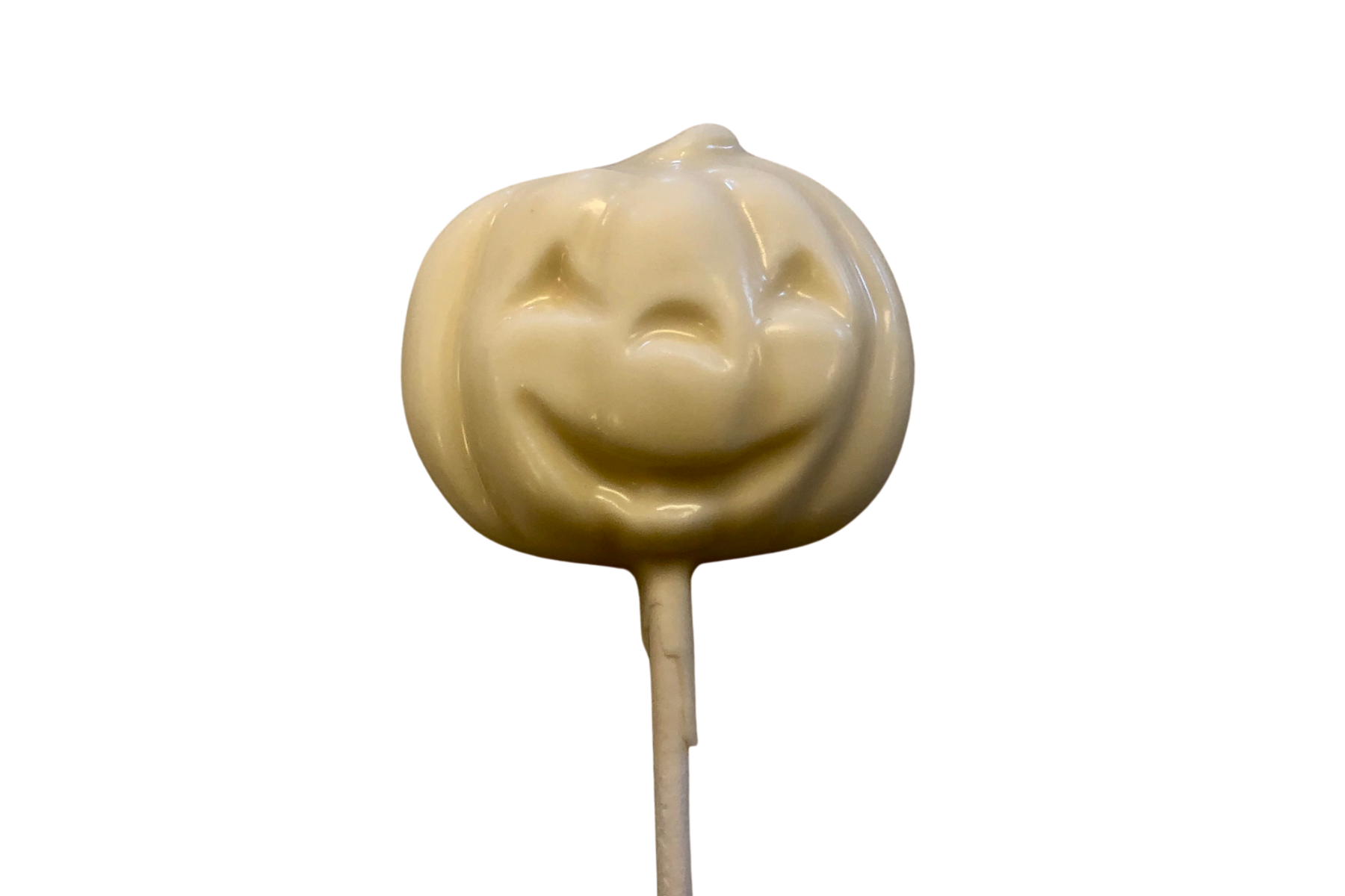 Delight in the sweetness of our White Chocolate Smiling Pumpkin Pop on a festive stick – a creamy and festive treat perfect for Halloween celebrations!