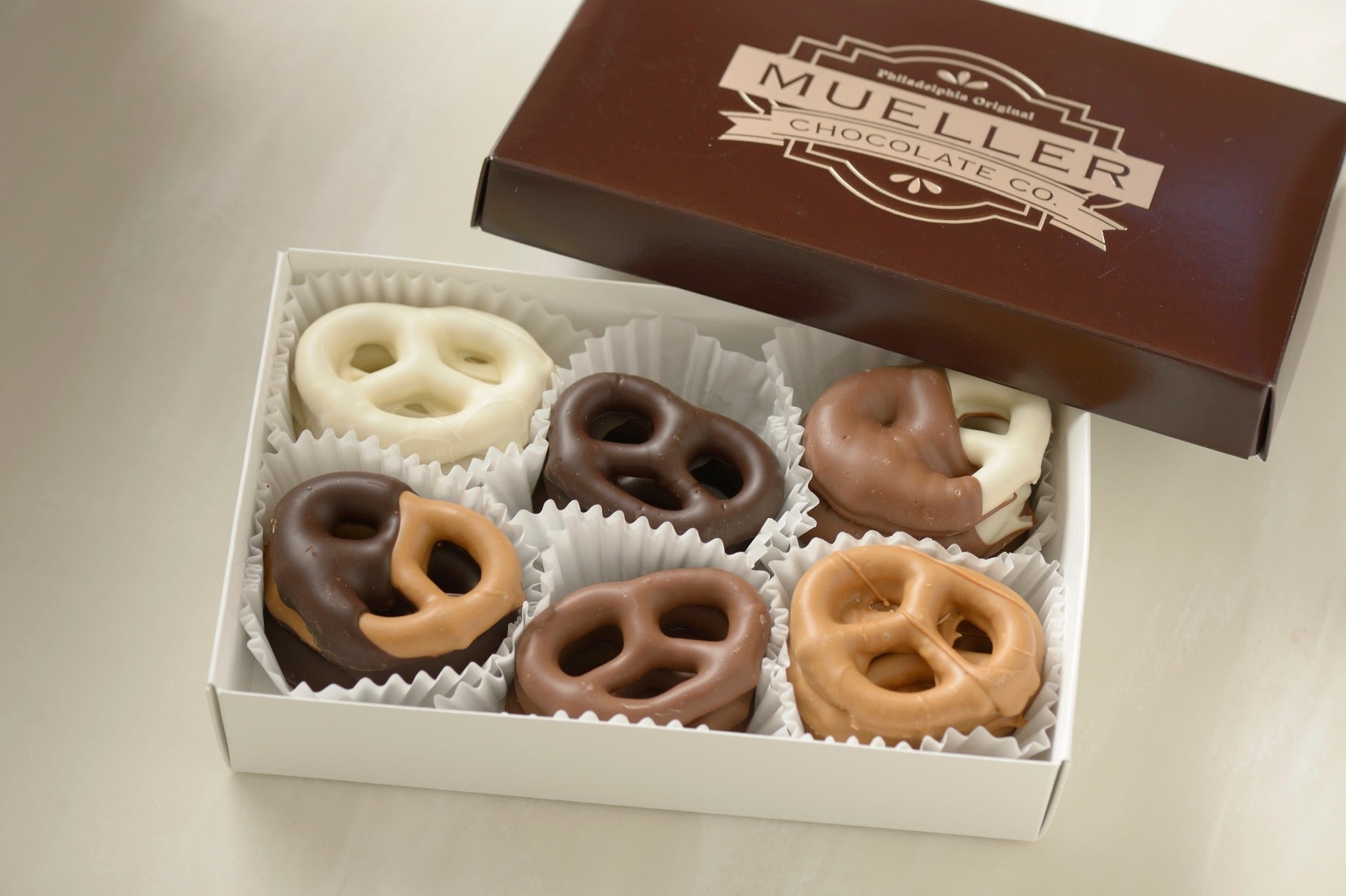 Assorted Chocolate Covered Pretzels | Mueller Chocolate Co.