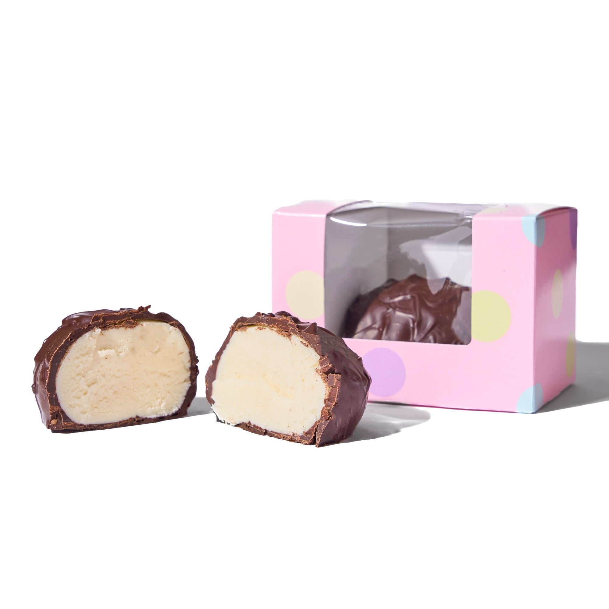 8 oz Dark Chocolate Vanilla Cream Easter Egg - Handmade | Mueller Chocolate Co.