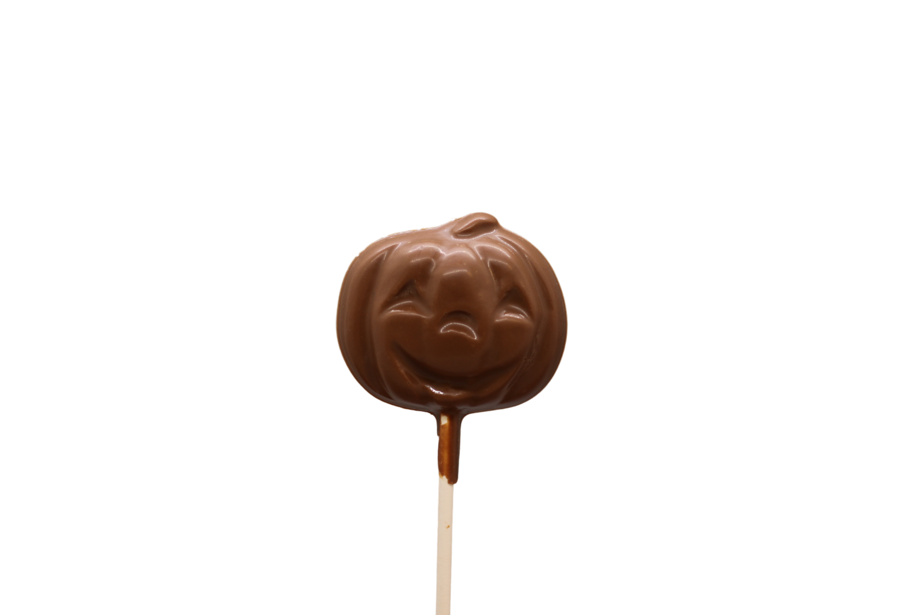 Experience the enchantment of our Milk Chocolate Smiling Pumpkin Pop on a festive stick – a sweet and festive delight for your Halloween celebrations!