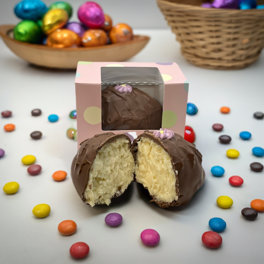 8 Oz Dark Chocolate Coconut Cream Easter Egg - A delicious holiday treat!