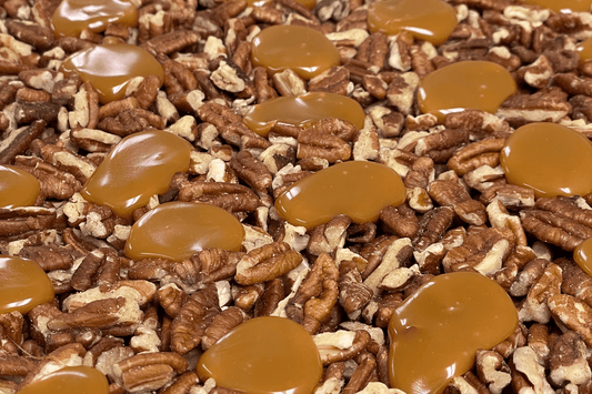 Milk chocolate caramel pecan clusters