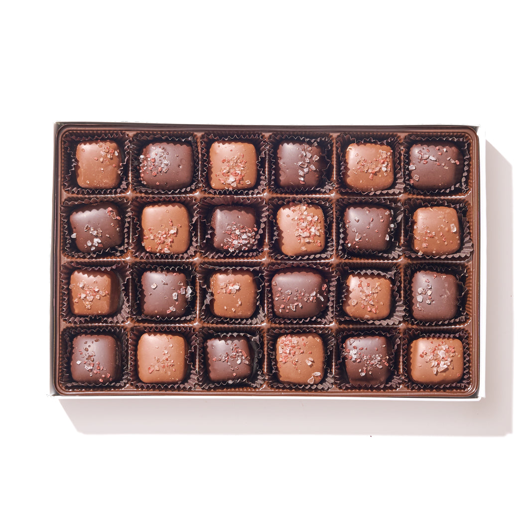 Sea Salt Caramels Mixed Milk and Dark 24 Piece Box