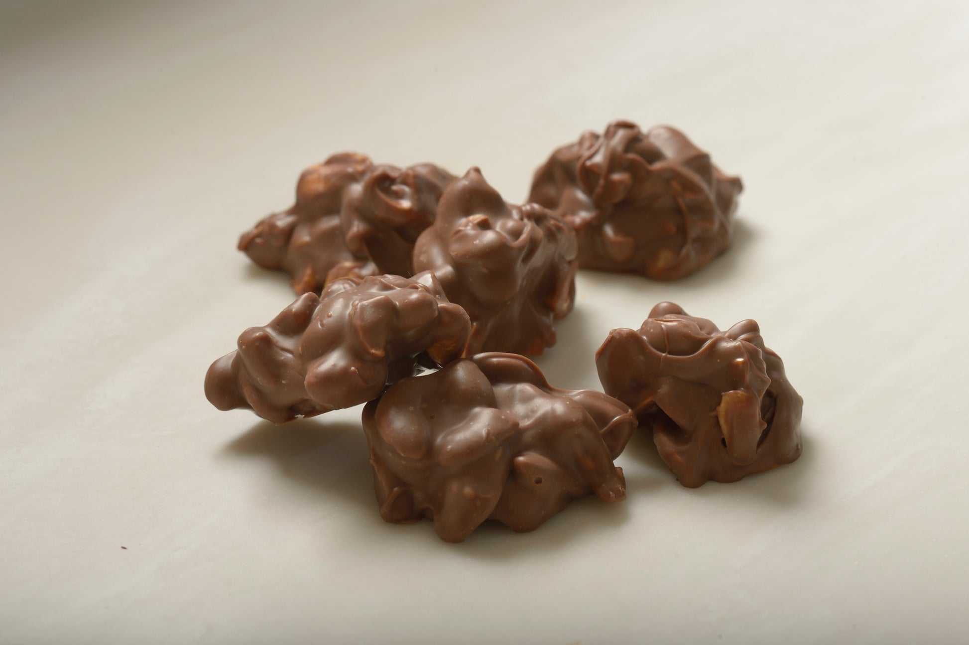 Sugar-Free Milk Chocolate Cashew Clusters - Handcrafted treats with lightly salted cashew pieces, perfect for guilt-free snacking!