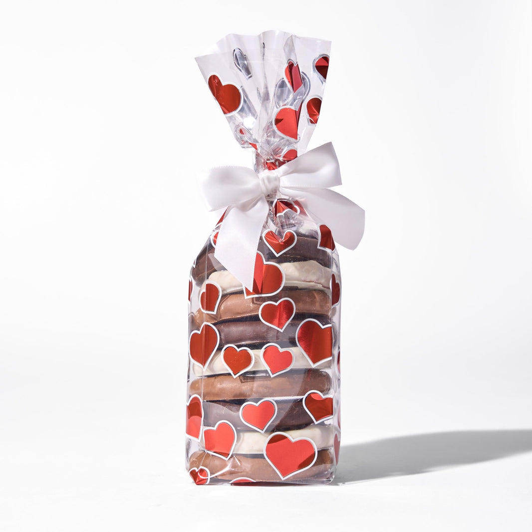 Assorted Chocolate Covered Pretzel Heart Bag - Handmade Chocolate | Mueller Chocolate Co.
