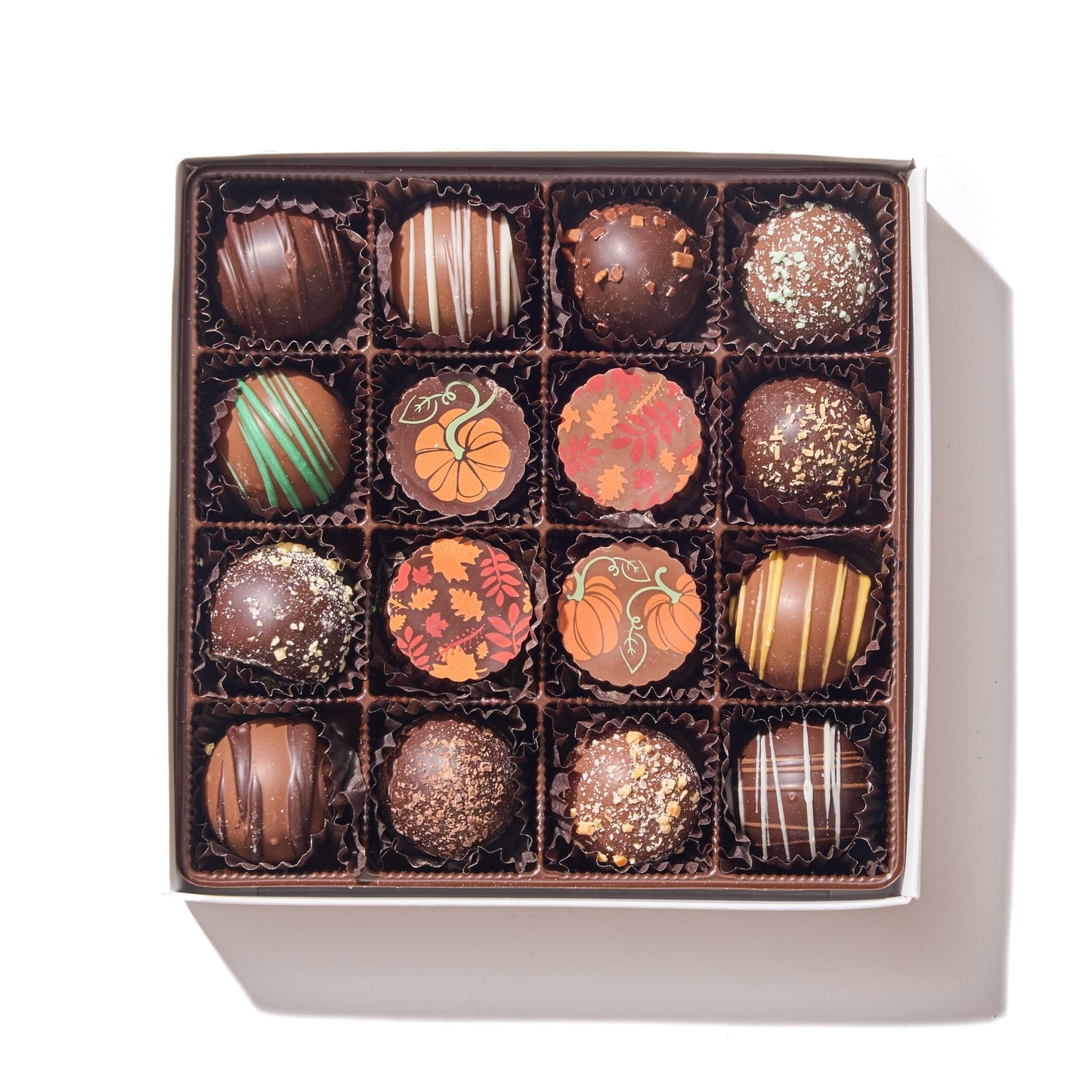 Assorted Fall Truffles Gift Box – 16 Piece - Handmade Chocolate | Mueller Chocolate Co.