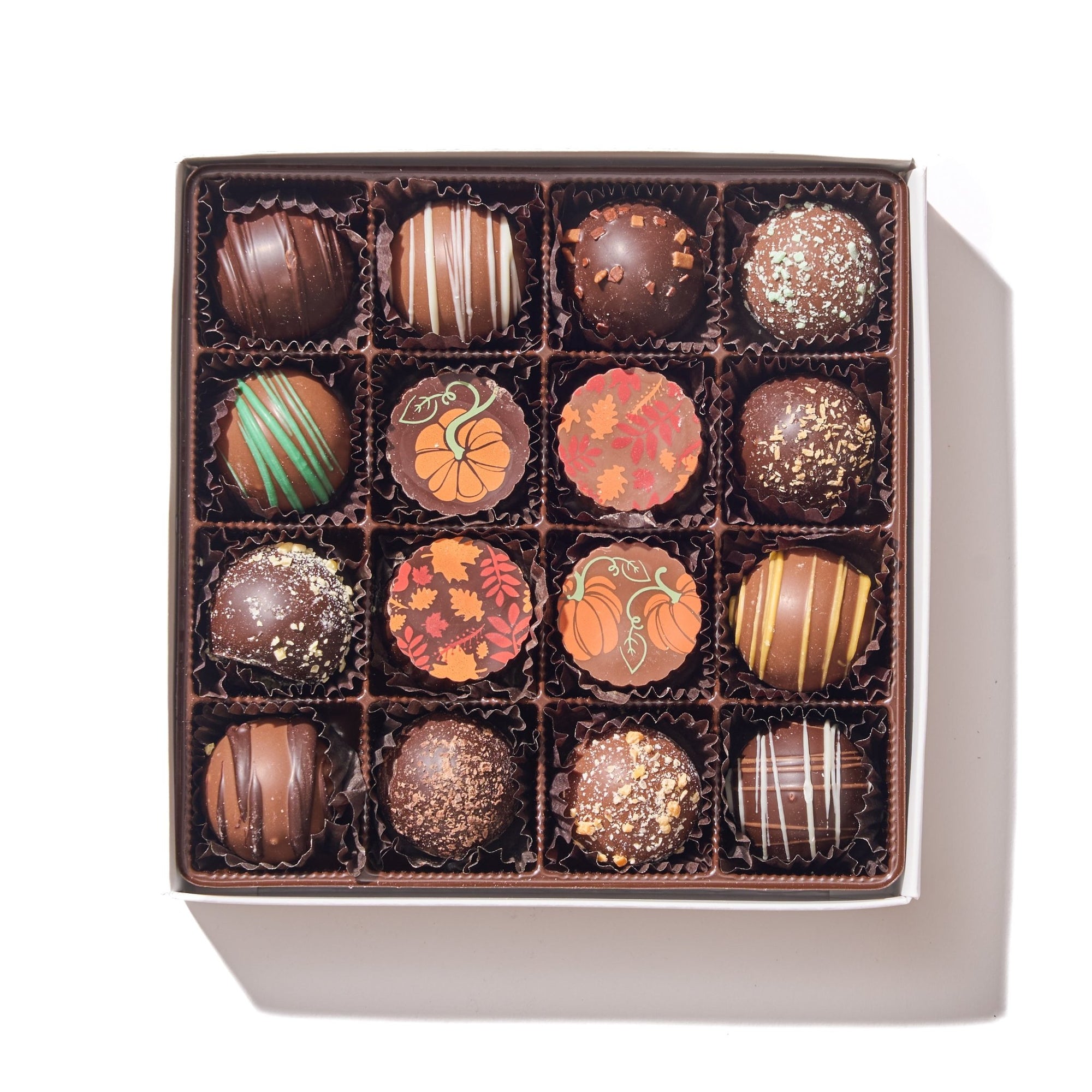 Assorted Fall Truffles Gift Box – 16 Piece - Handmade Chocolate | Mueller Chocolate Co.