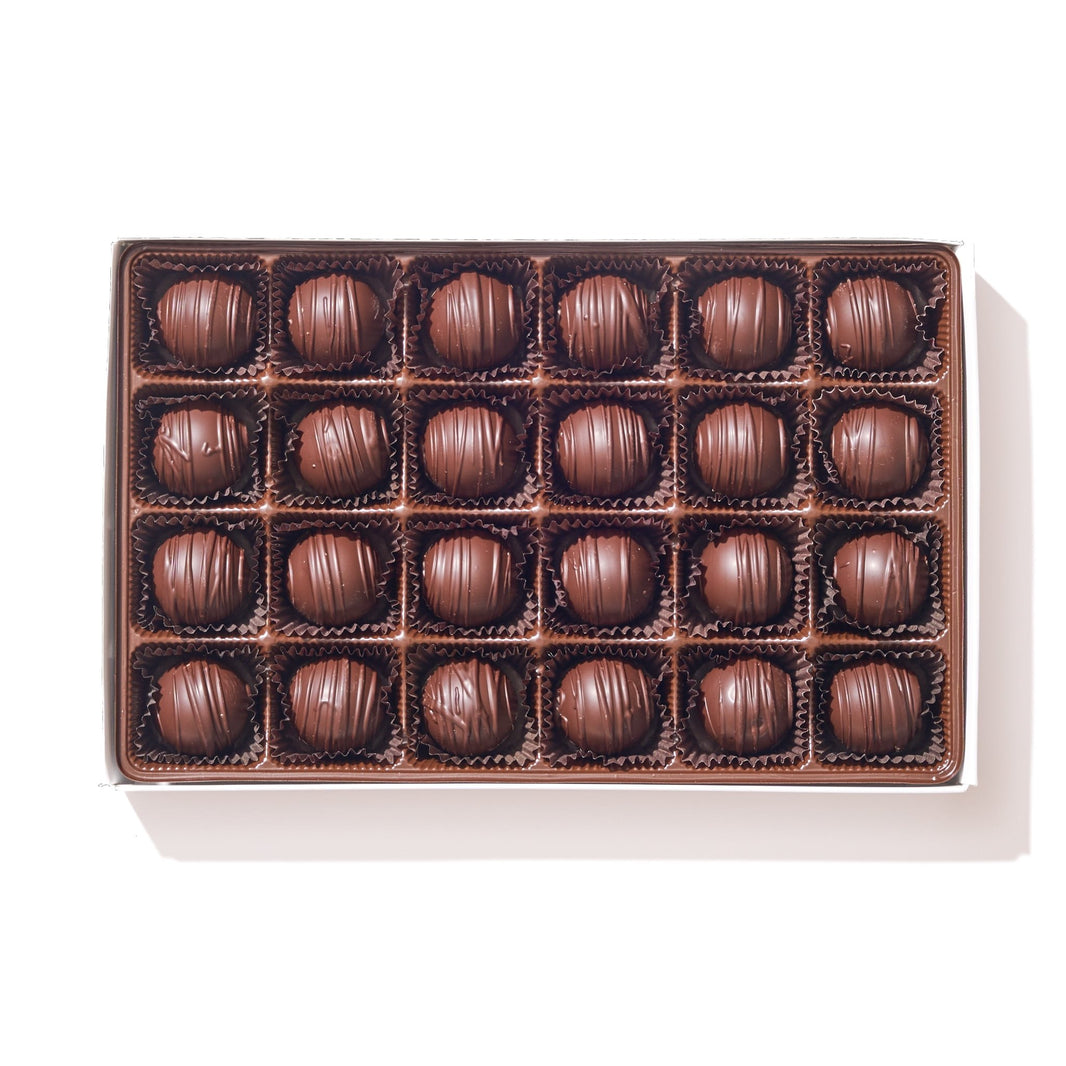 Dark Chocolate Champagne Truffle Gift Box – 24 Piece - Handmade Chocolate | Mueller Chocolate Co.