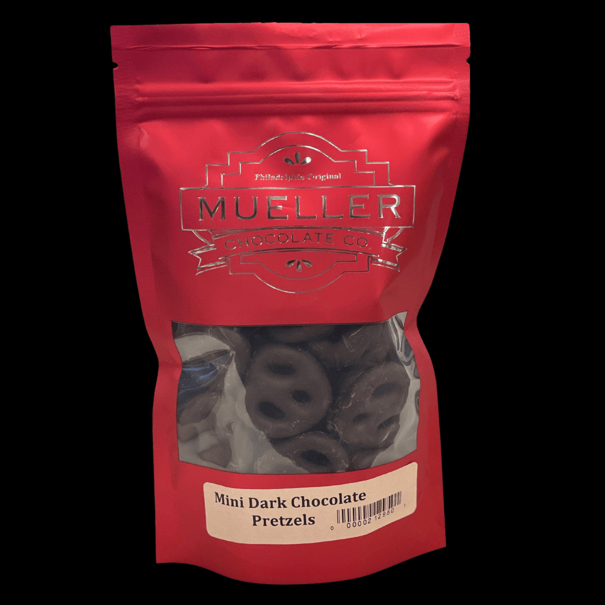 Dark Chocolate Mini Pretzel Holiday Bag - Handmade Chocolate | Mueller Chocolate Co.