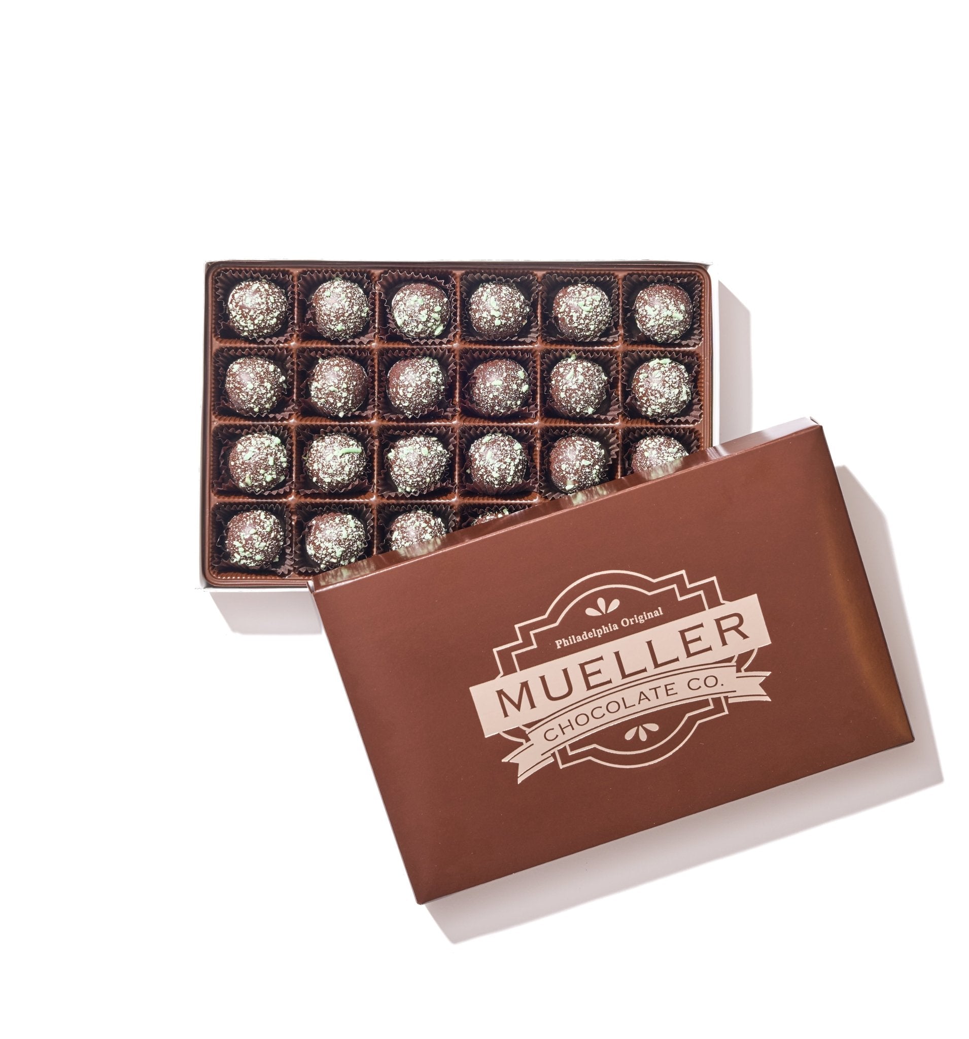 Dark Chocolate Mint Truffle Gift Box – 24 Piece - Handmade Chocolate | Mueller Chocolate Co.