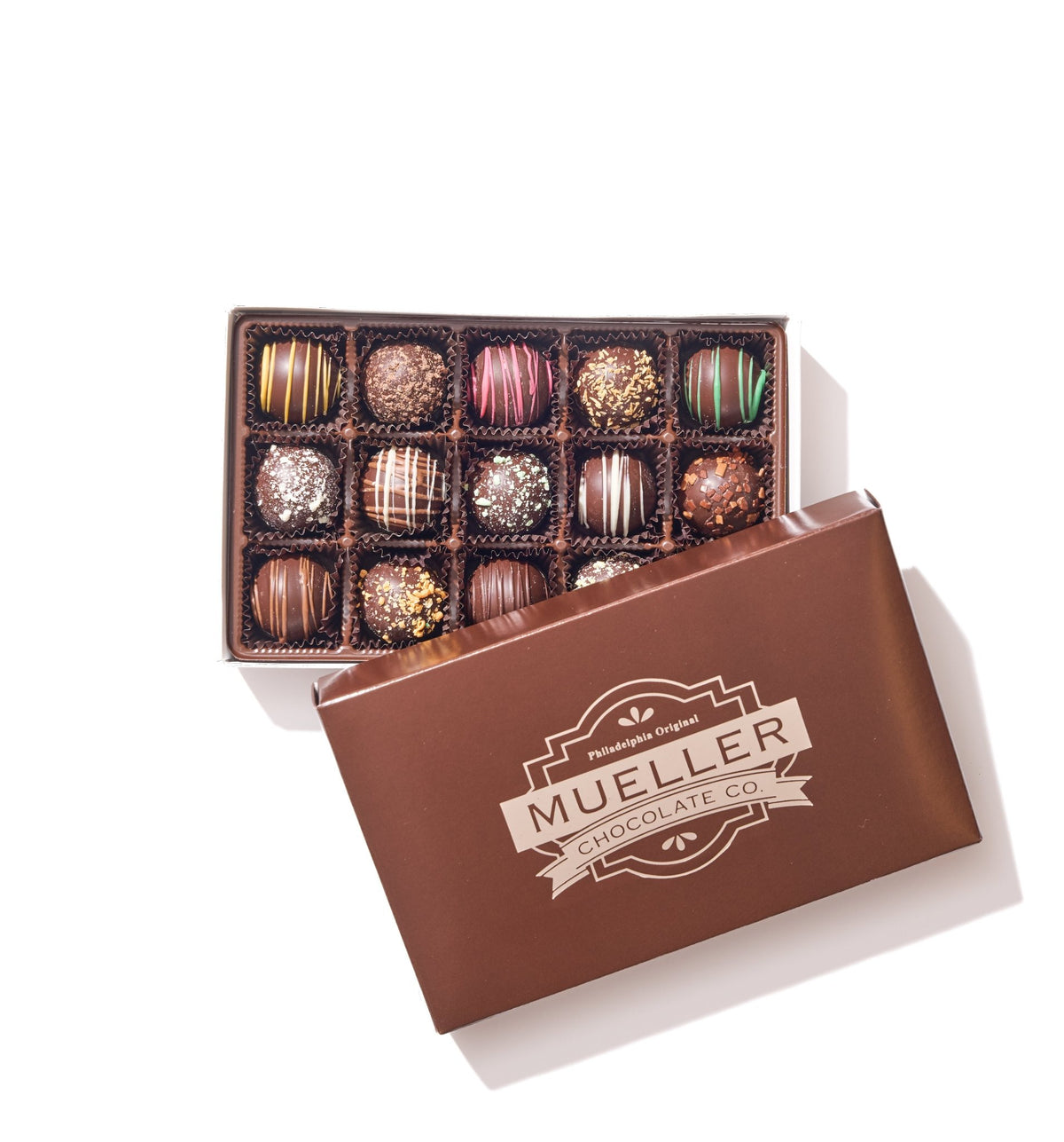 Dark Chocolate Truffle Gift Box – 15 Piece - Handmade | Mueller Chocolate Co.