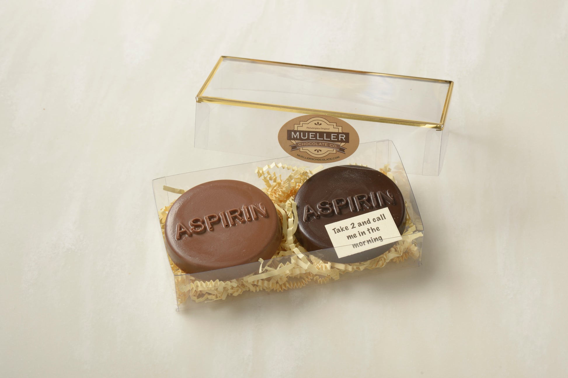 Dark chocolate aspirin | Mueller Chocolate Co