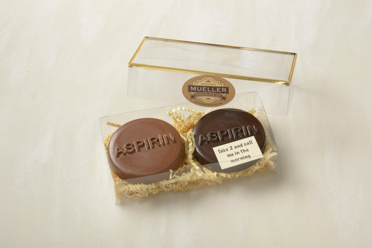 Dark chocolate aspirin | Mueller Chocolate Co
