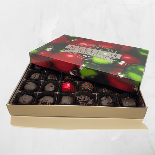 Holiday 24 pc Dark Chocolate Assortment Gift Box - Handmade | Mueller Chocolate Co.