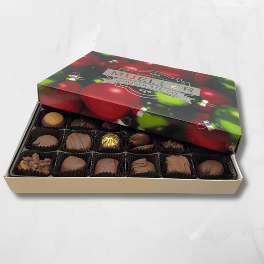 Holiday 24pc Milk Chocolate Assortment Gift Box - Handmade | Mueller Chocolate Co.