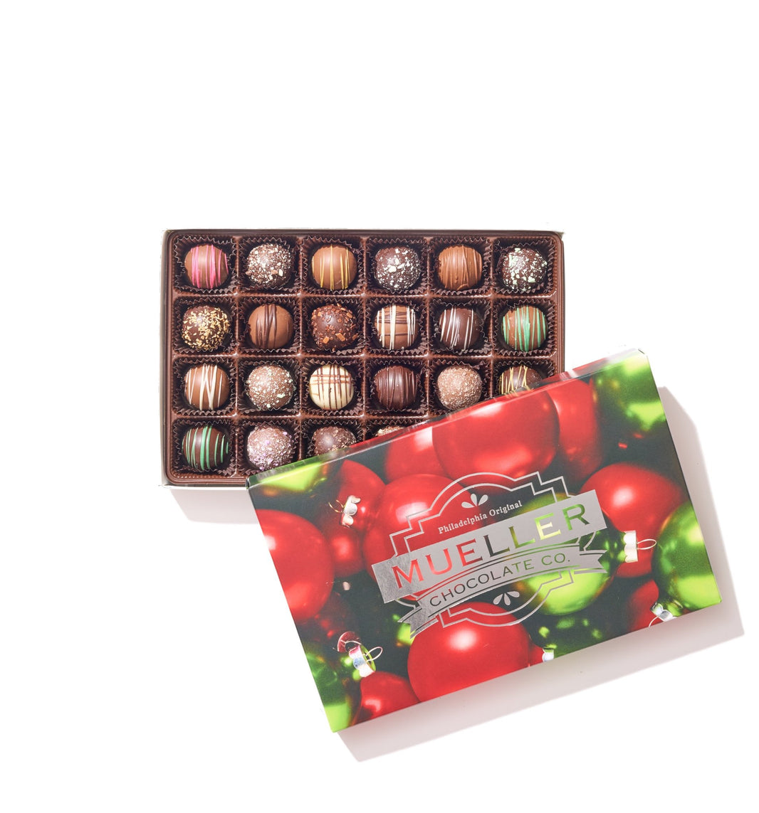 Holiday Assorted Truffle Gift Box – 24 Piece - Handmade Gift Box | Mueller Chocolate Co.