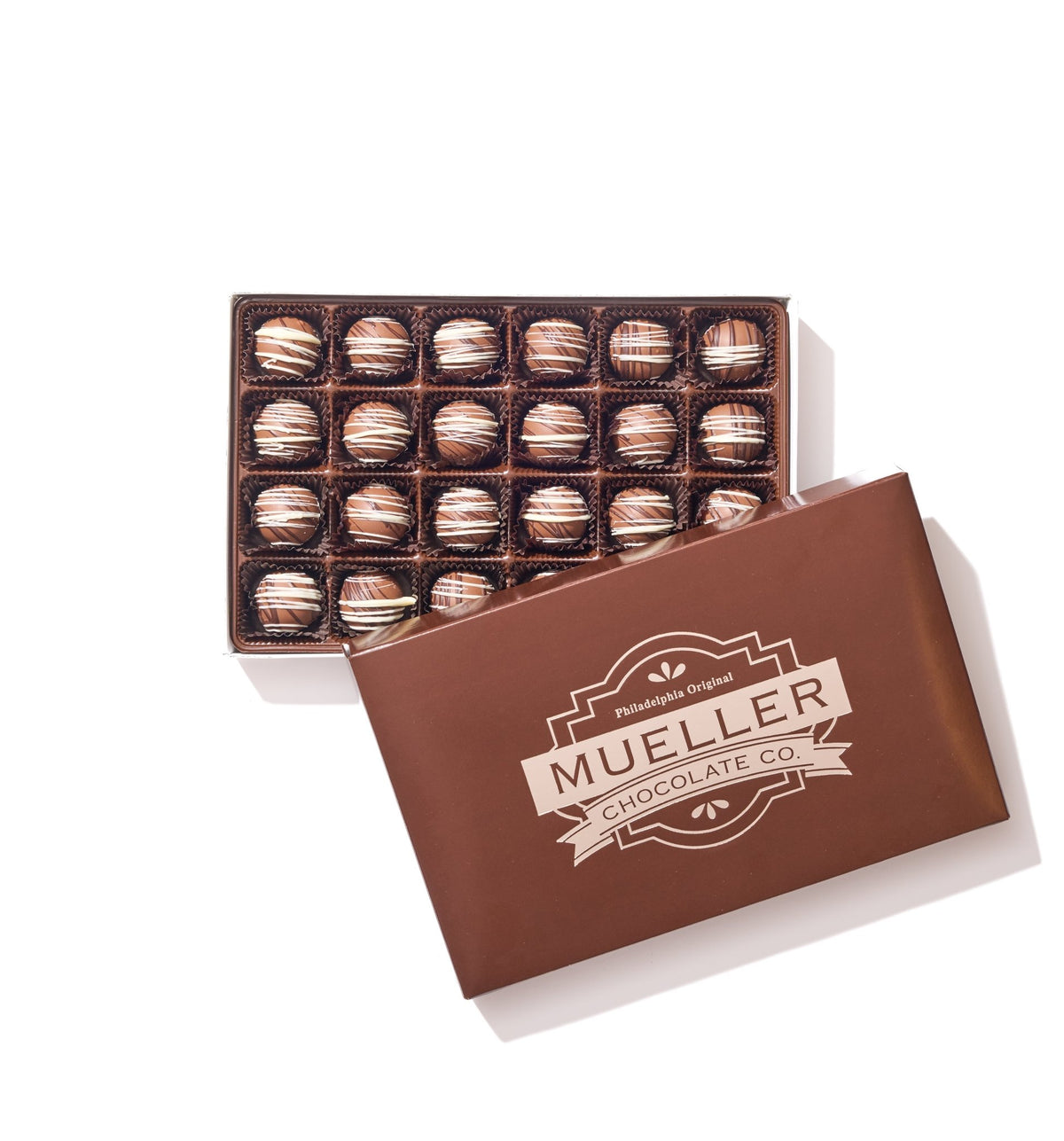 Milk Chocolate Caramel Truffle Gift Box – 24 Piece - Handmade Chocolate | Mueller Chocolate Co.