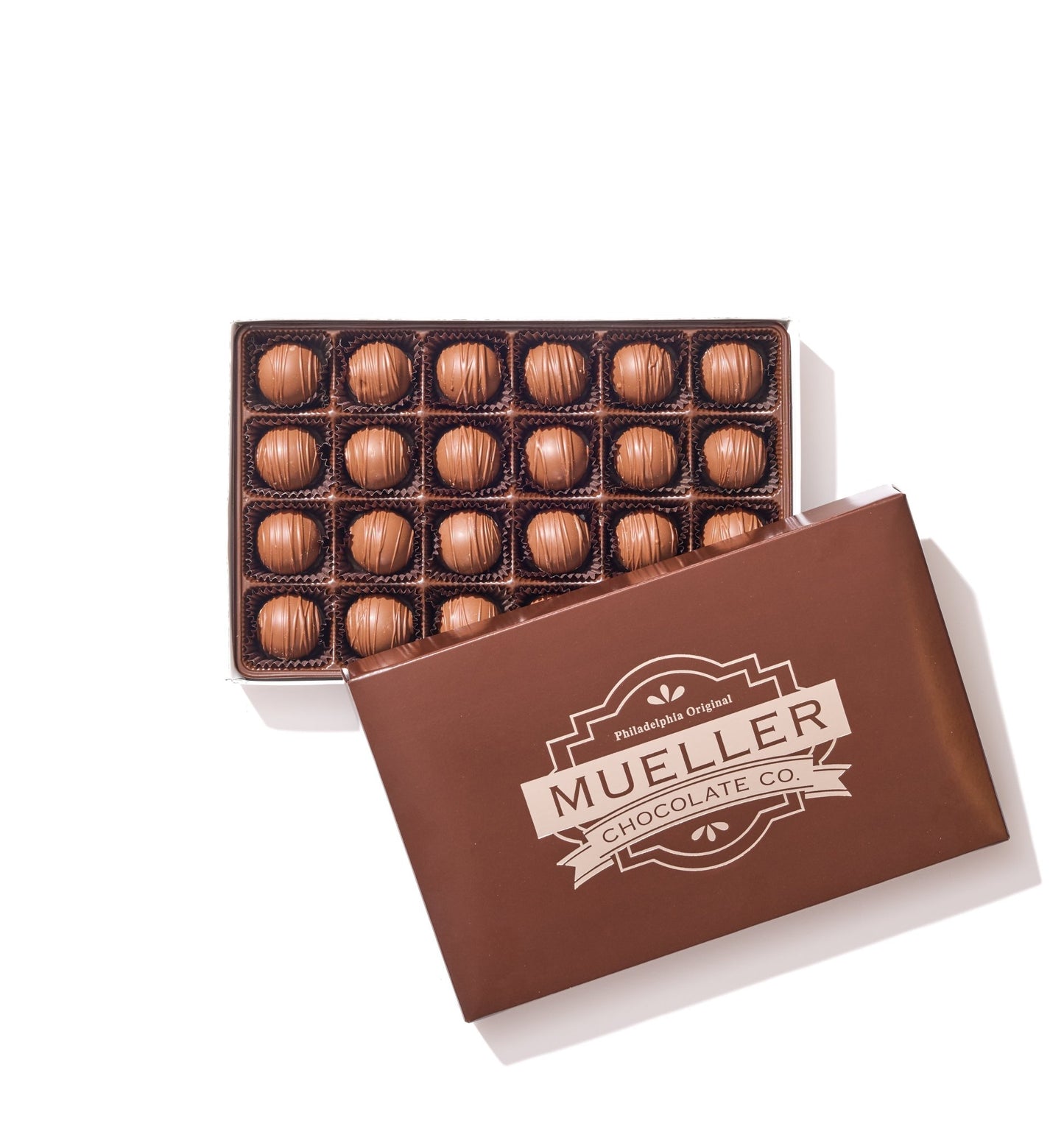 Milk Chocolate Champagne Truffle Gift Box – 24 Piece - Handmade Chocolate | Mueller Chocolate Co.