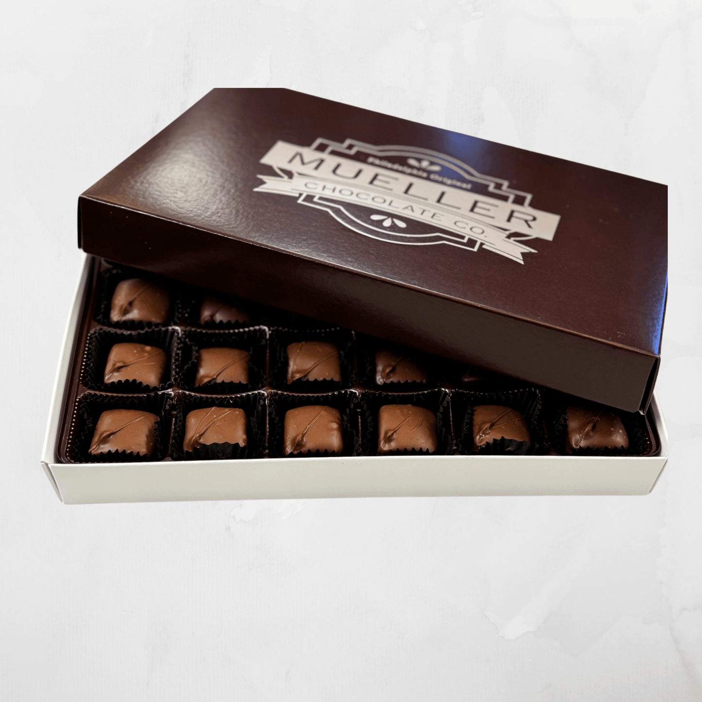 Milk Chocolate Covered Caramels Box 24pc - Handmade Chocolate | Mueller Chocolate Co.