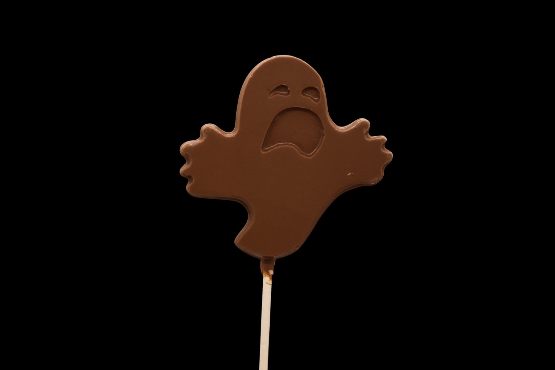 Milk Chocolate Halloween Ghost Boo Number 3 Pop - Pack of 6 - Handmade Chocolate | Mueller Chocolate Co.