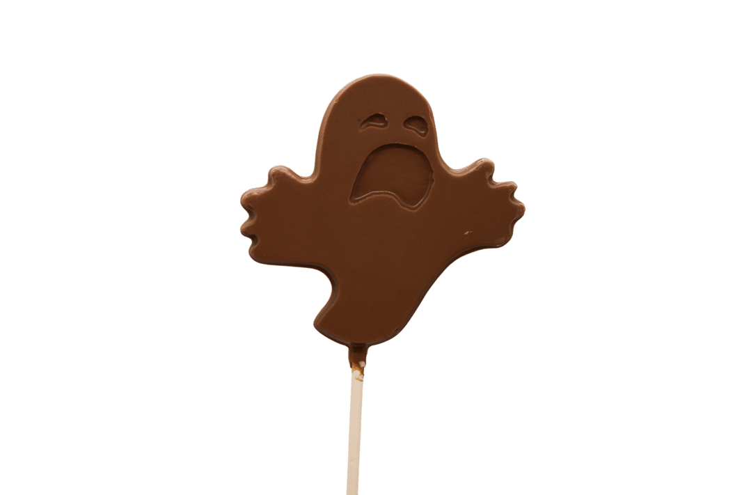 Milk Chocolate Halloween Ghost Boo Number 3 Pop - Pack of 6 - Handmade Chocolate | Mueller Chocolate Co.