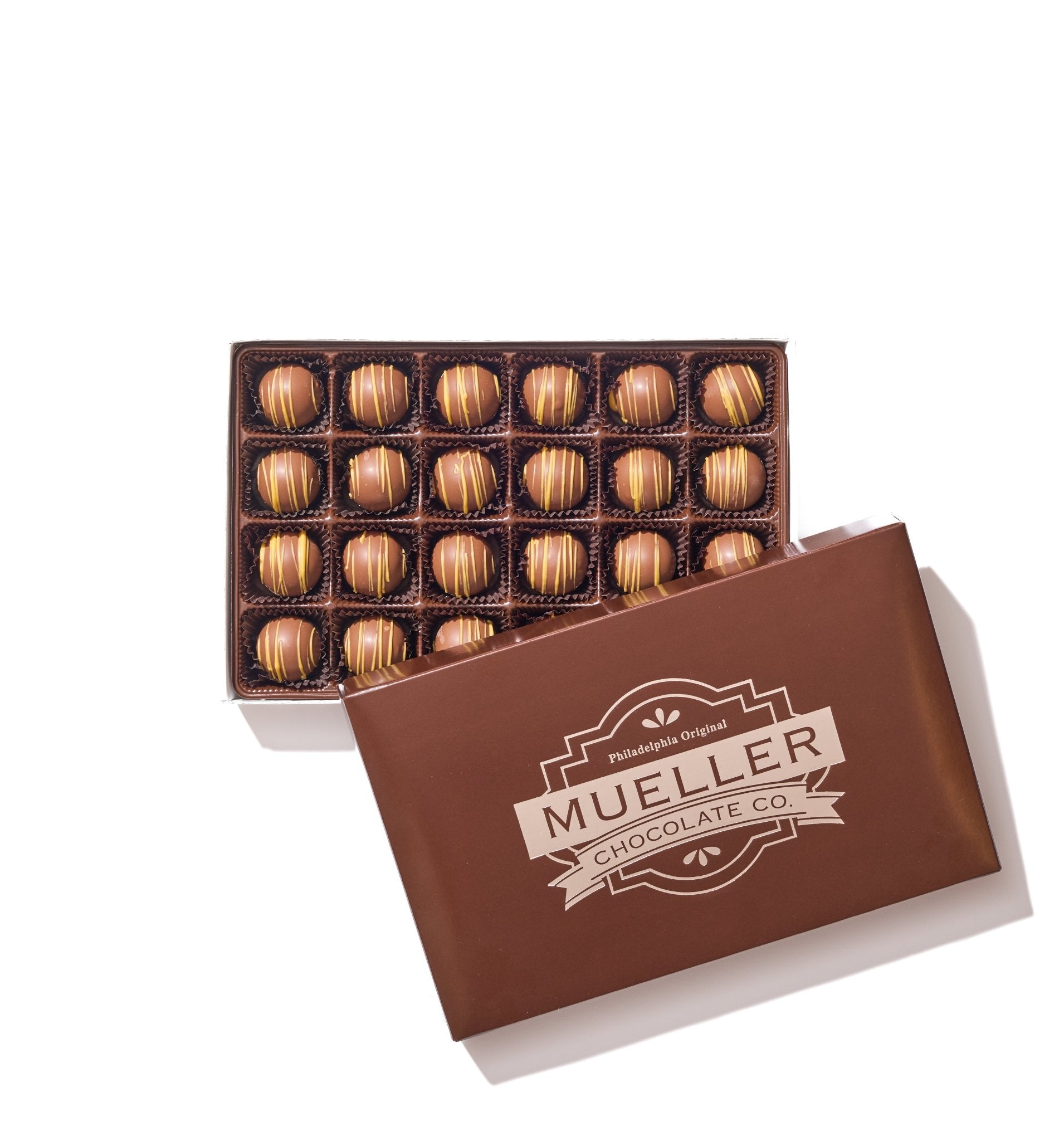Milk Chocolate Hazelnut Truffle Gift Box – 24 Piece - Handmade Chocolate | Mueller Chocolate Co.